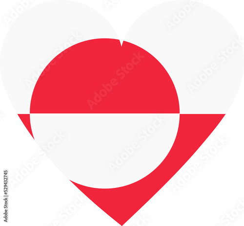 Free Download Greenland flag in the shape of a heart. - GFXLoad