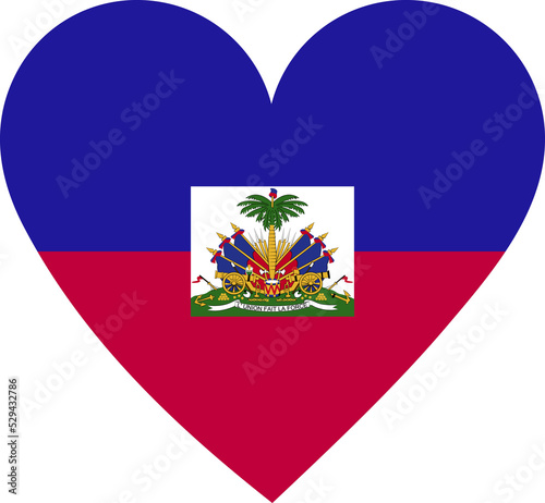 Haiti flag in the shape of a heart.
