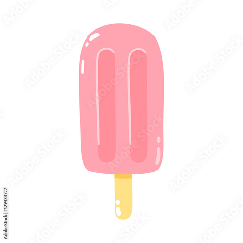 Popsicles on a stick. Cold dessert ice cream. Summer sweetness