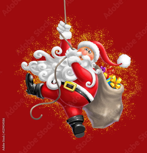 babbo natale appeso alla corda