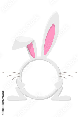 Avatar frame rabbit or hare, animal round template for game