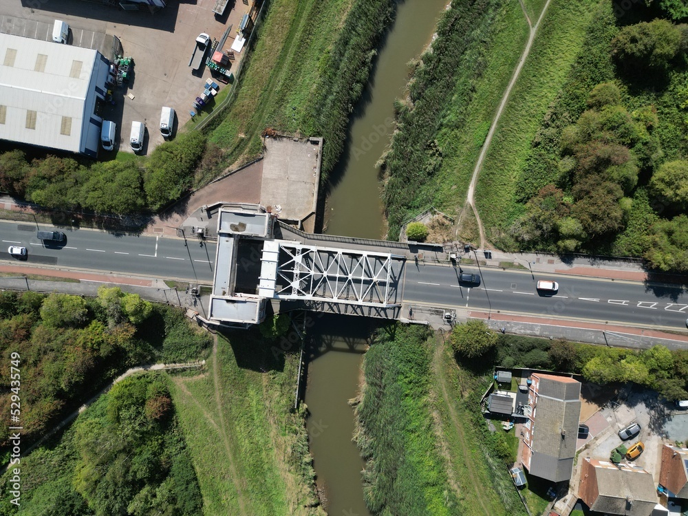 Sutton Road Bridge is a Scherzer Rolling Bascule road and pedestrian