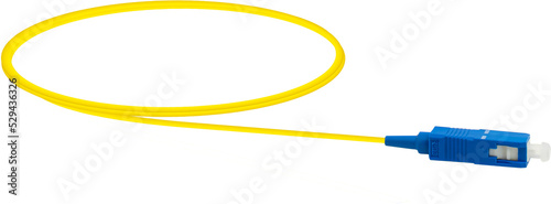 Fiber Optic Patch Cord on isolated white background
