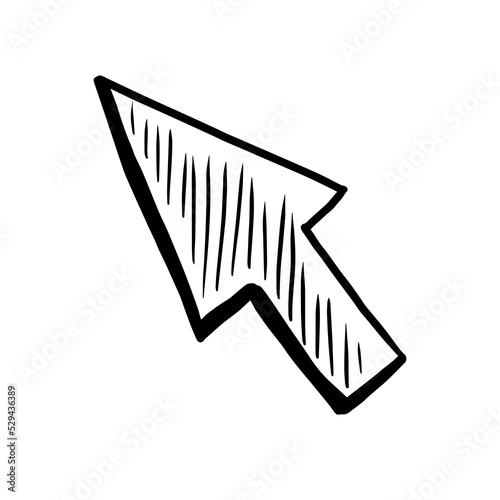Cursor arrow sketch vector illustration on white background