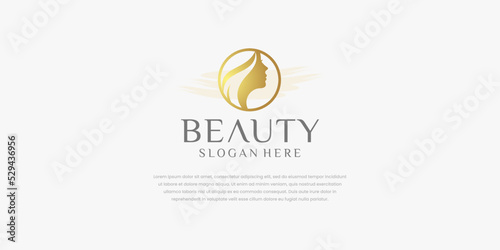 female beauty hair salon logo, female head silhouette logo design for beauty salon business Vector.