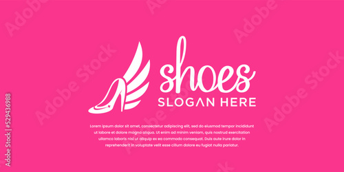 Women's shoes vector logo design work shoes shopping mall luxury shoes