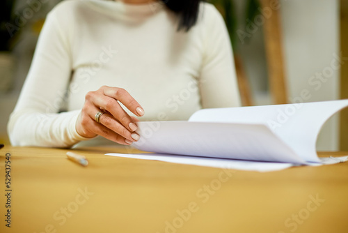 Business woman read a documents for signing a contract,