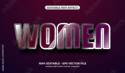 Elegant 3d maroon reflective text effect. Editable glamour feminine text effects.