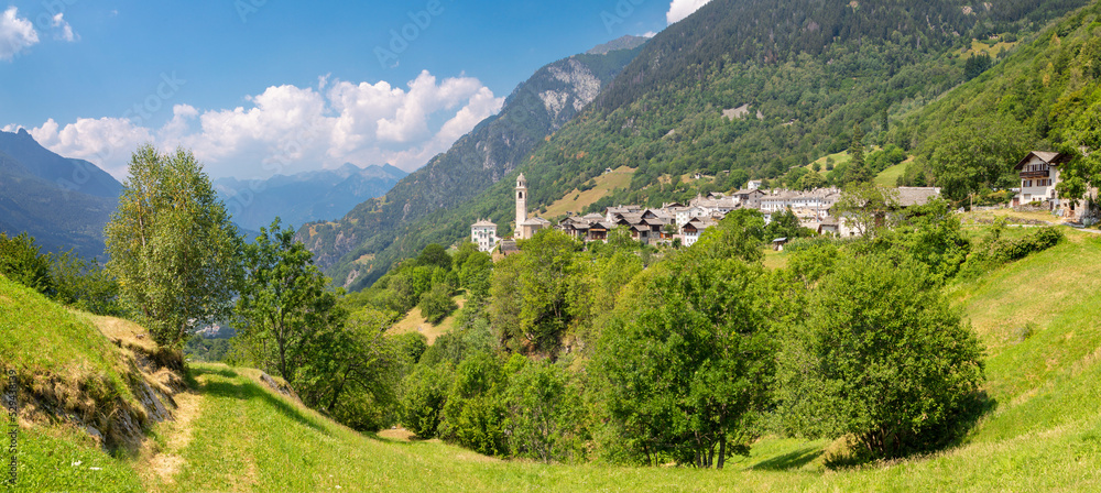 The Soglio village in the Bregaglia range - Switzerland.