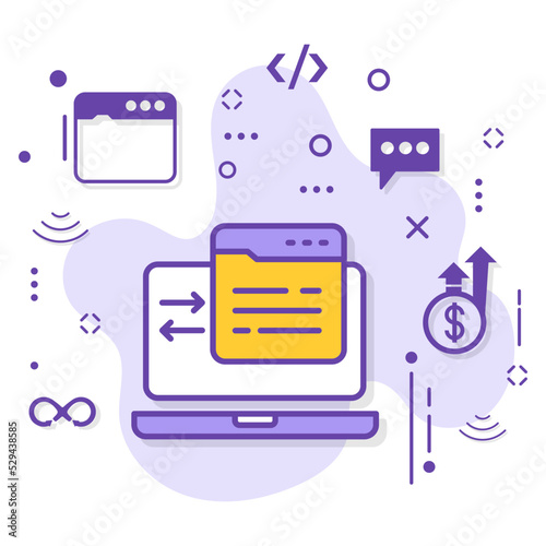 301 Redirect stock illustration, HTTP response status code 302 Concept, Moved Permanently redirect status response Concept Vector Icon Design, Cloud computing and Internet hosting services Symbol, 