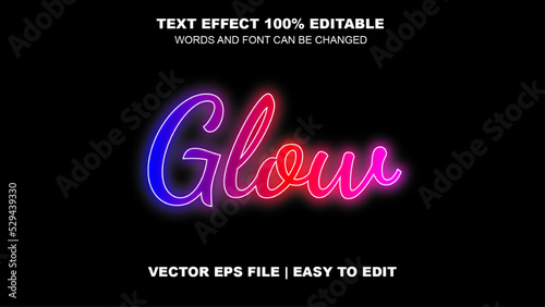 Light text effect editable vector Eps