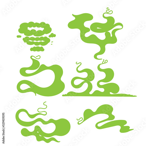 hand drawn doodle Smelly smoke and cloud icon illustration