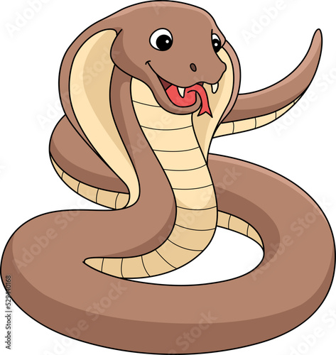 Cobra Animal Cartoon Colored Clipart Illustration