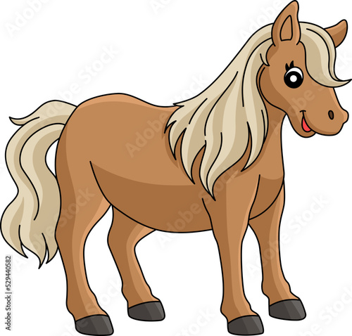 Pony Animal Cartoon Colored Clipart Illustration