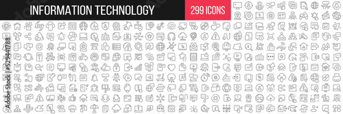 Fotografiet Information technology linear icons collection