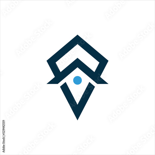 letter v logo vector home template
