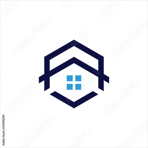 letter v logo vector house template