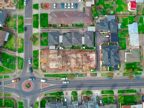 Canvas Print Construction of Brick Veneer town houses in Suburban Melbourne Victoria Australi