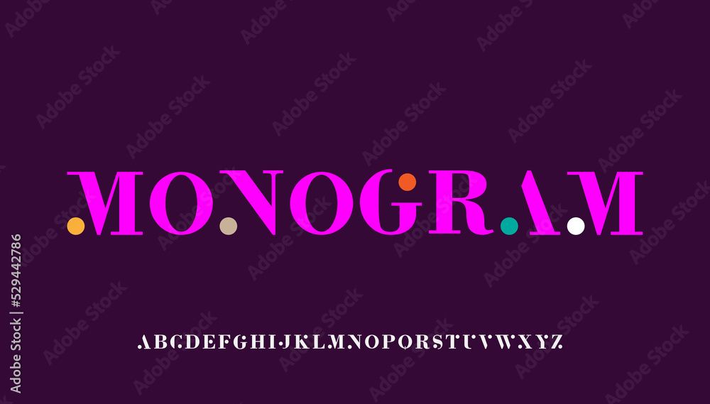 monogram typography letter logo design - obrazy, fototapety, plakaty 