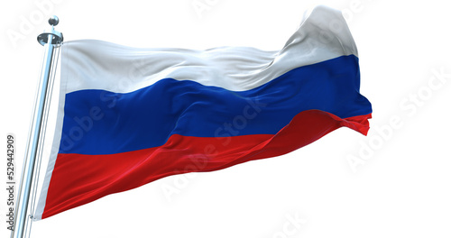 Russia flag on transparent background 4k