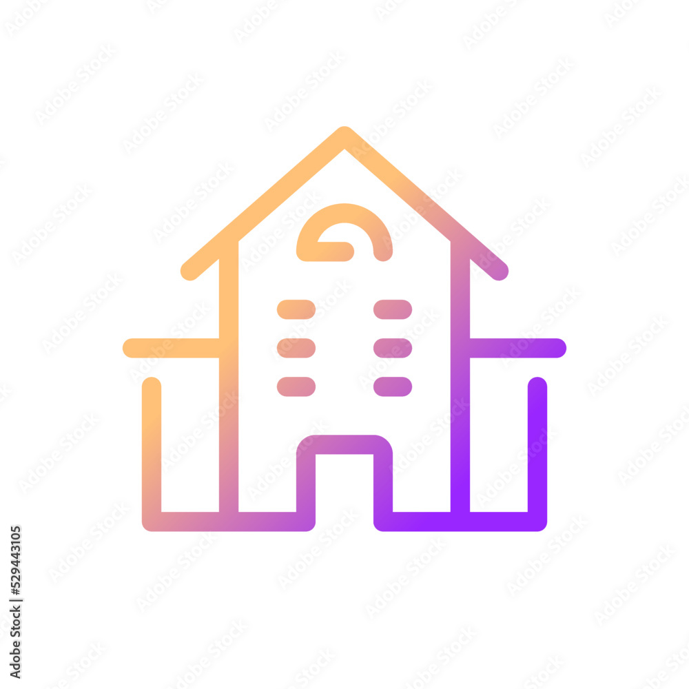 School building pixel perfect gradient linear ui icon. Educational facility. Preschool and university. Line color user interface symbol. Modern style pictogram. Vector isolated outline illustration School building pixel perfect gradient linear ui icon. Educational facility. Preschool and university. Line color user interface symbol. Modern style pictogram. Vector isolated outline illustration