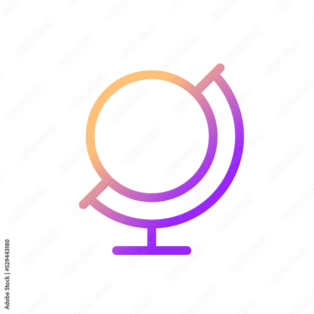 Earth ball globe pixel perfect gradient linear ui icon. Geography ...
