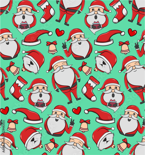 seamless pattern with santa (ID: 529443155)
