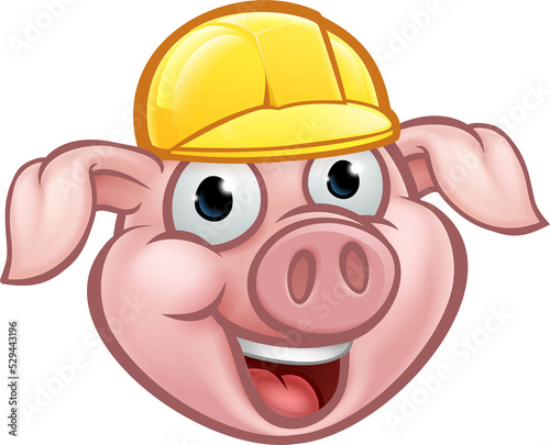 Builder Pig Cartoon Character