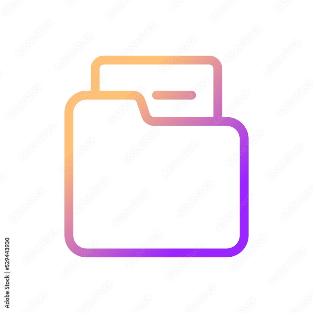 Folder pixel perfect gradient linear ui icon. Stationery essential. Organizing documents. Office supply. Line color user interface symbol. Modern style pictogram. Vector isolated outline illustration Folder pixel perfect gradient linear ui icon. Stationery essential. Organizing documents. Office supply. Line color user interface symbol. Modern style pictogram. Vector isolated outline illustration
