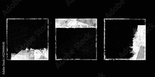 Social media covers with tiny roughen border frames and screen print textures . . grunge style . Post frame stories templates. Layout for promotion .Media banner .Vector 