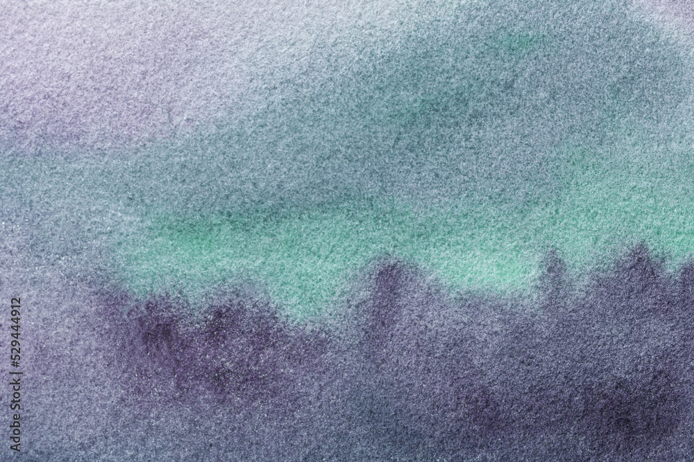 Abstract art background navy blue and cyan colors. Watercolor painting on canvas with violet soft gradient.