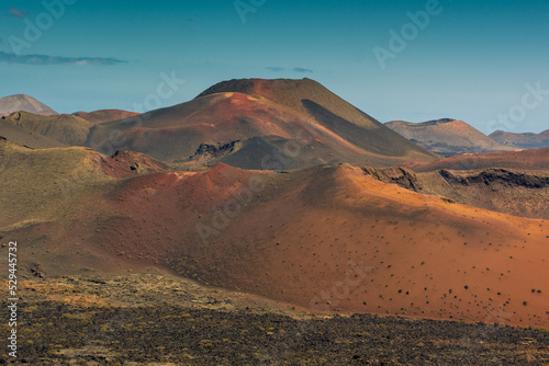 Volcanic landscape of Timanfaya National Park, Lanzarote, Canary Islands, Spain