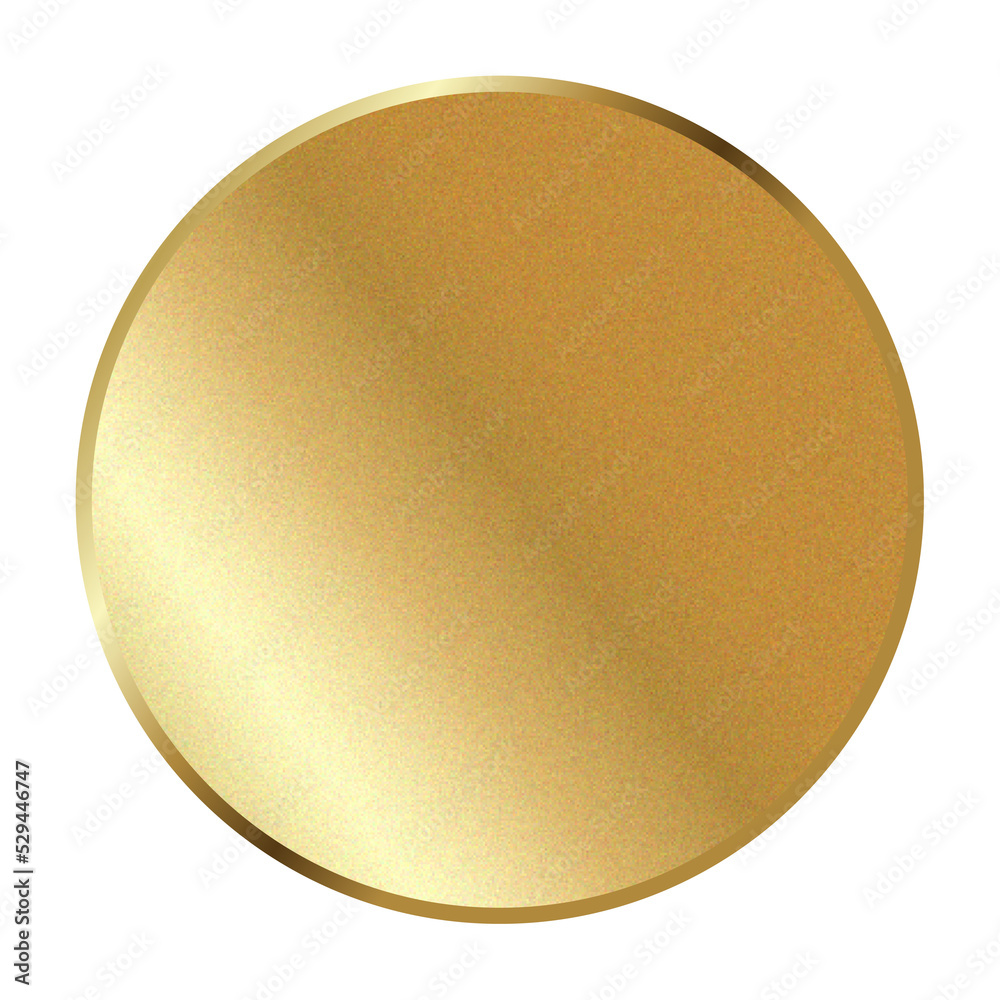 Gold circle, Realistic metal button Gold circle, Realistic metal button