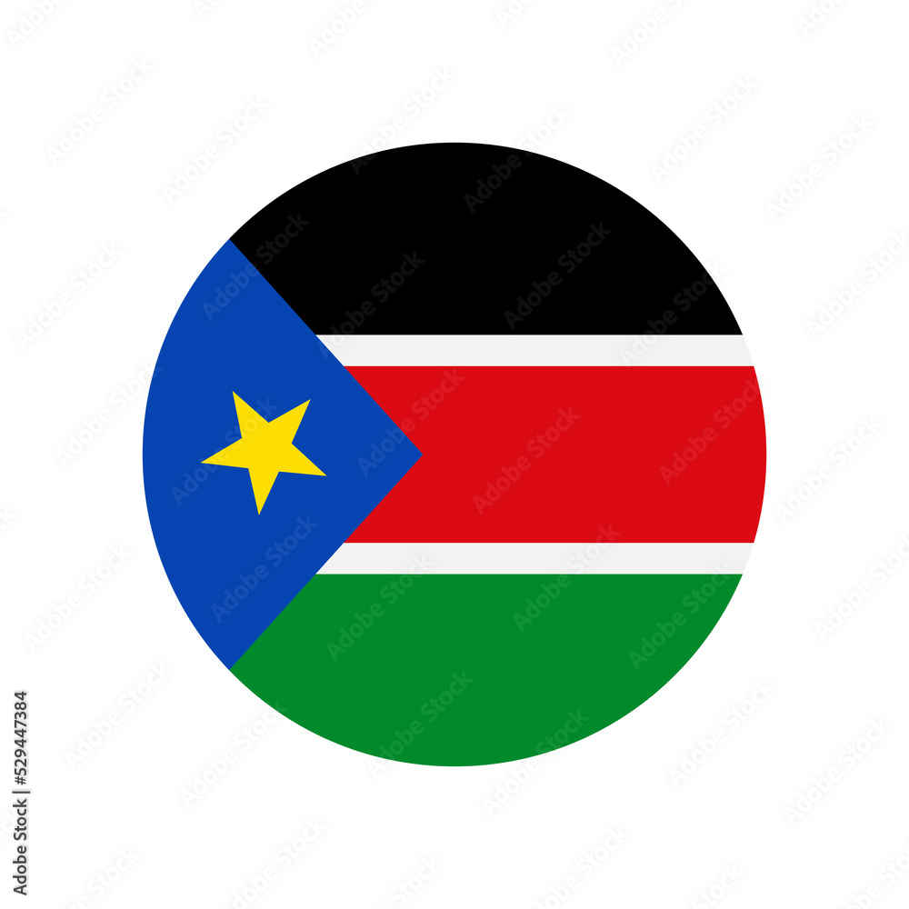 South Sudan vector flag circle on white background South Sudan vector flag circle on white background
