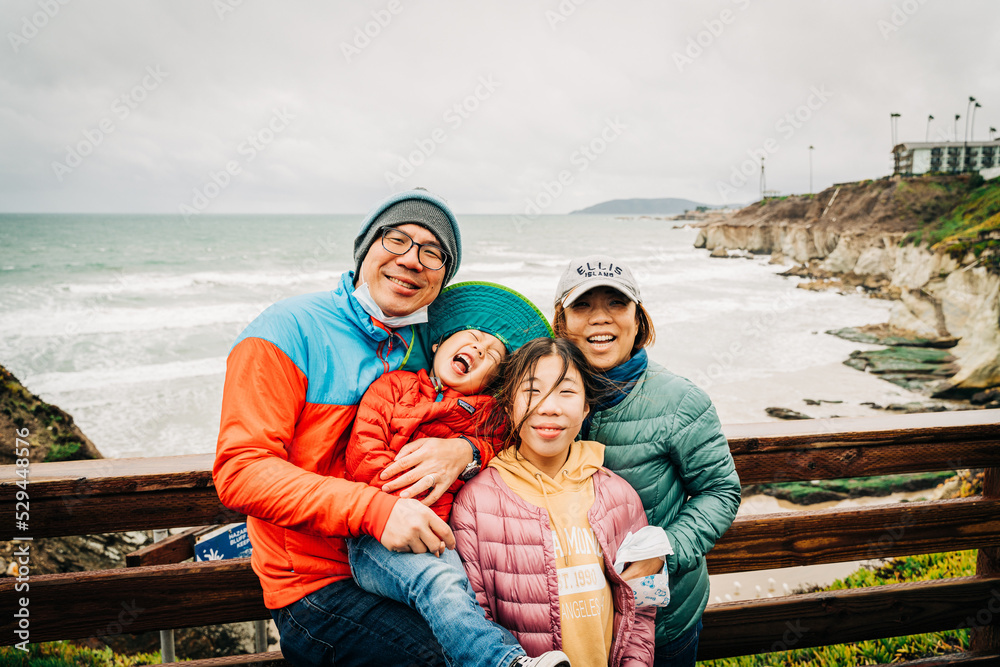 family at the beach