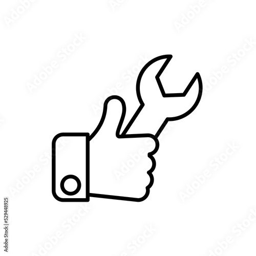 Fast car repair line icon. Simple element illustration. Fast car repair concept outline symbol design.