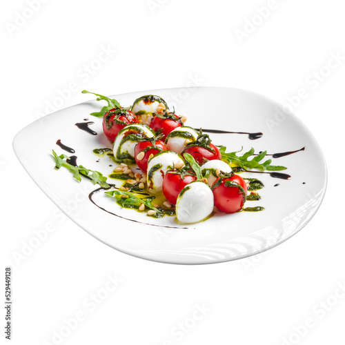 png Isolated portion of gourmet caprese salad photo