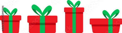 Christmass Gift Box Vector Illustration Set