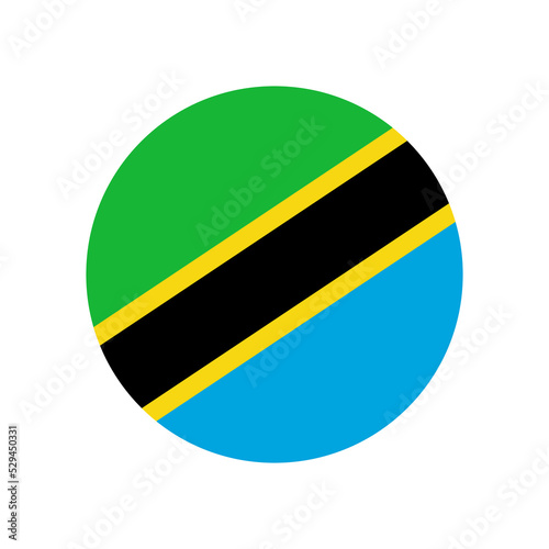 Tanzania vector flag circle on white background photo