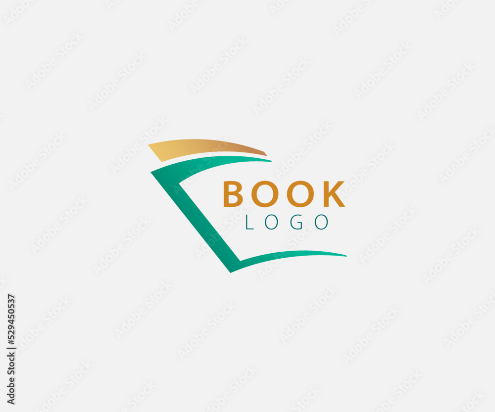 Fototapeta premium open book logo design for bookstore, book company, publisher, encyclopedia, library, education logo concept