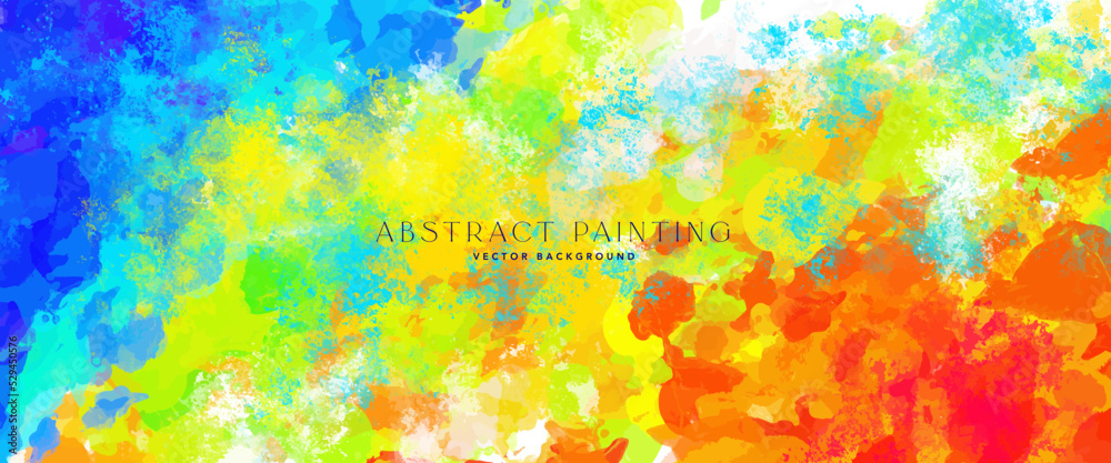 Artistic painted strokes vector background. Abstract fine art backdrop. Colorful texture. Modern horizontal artwork.