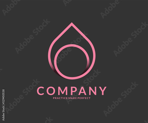 abstract water drop vector template Linear .Infinite Aqua droplet Logotype idea