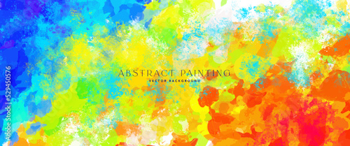 Artistic painted strokes vector background. Abstract fine art backdrop. Colorful texture. Modern horizontal artwork. © ozzichka
