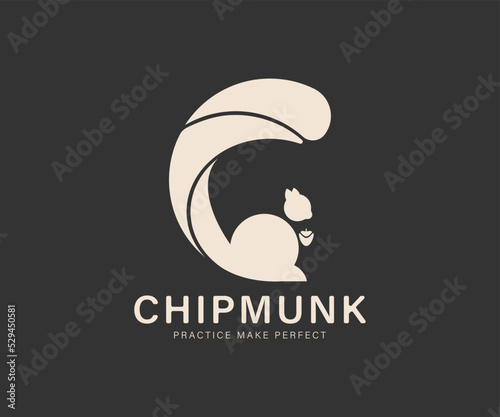 chipmunk Squirrel Logo gradient design vector template