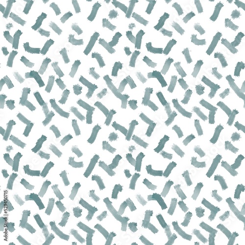 Abstract pattern with blue lines. Brush strokes. Simple graphic seamless pattern. © Anna