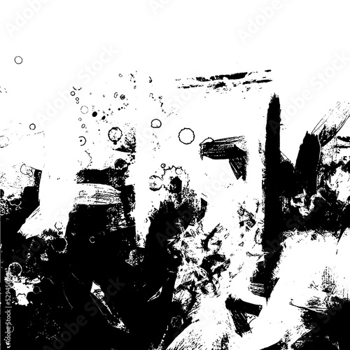 Fototapeta Naklejka Na Ścianę i Meble -  Black paint stroke texture on white paper.  Abstract ink background. Marble style. Wallpaper for web and game design. Grunge mud art. Macro image of pen juice. Dark Smear.