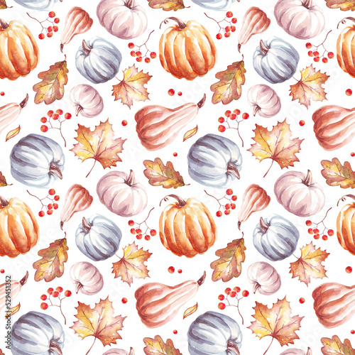 Pumpkins seamless pattern