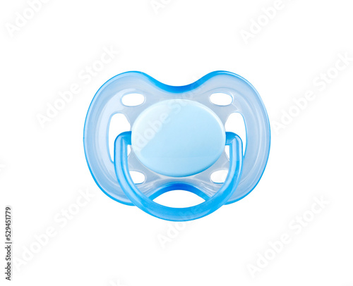 Blue pacifier isolated on transparent background.  photo