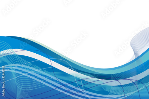 Blue gradient abstract wave and line background
