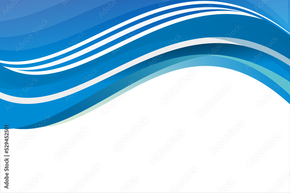 Obraz premium Blue line wave abstract banner background